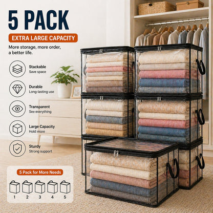 🔥Buy 2 get 1 free today!📦Large Heavy-Duty Thick Plastic Clear Storage Bag for Clothes, Moving & Storage