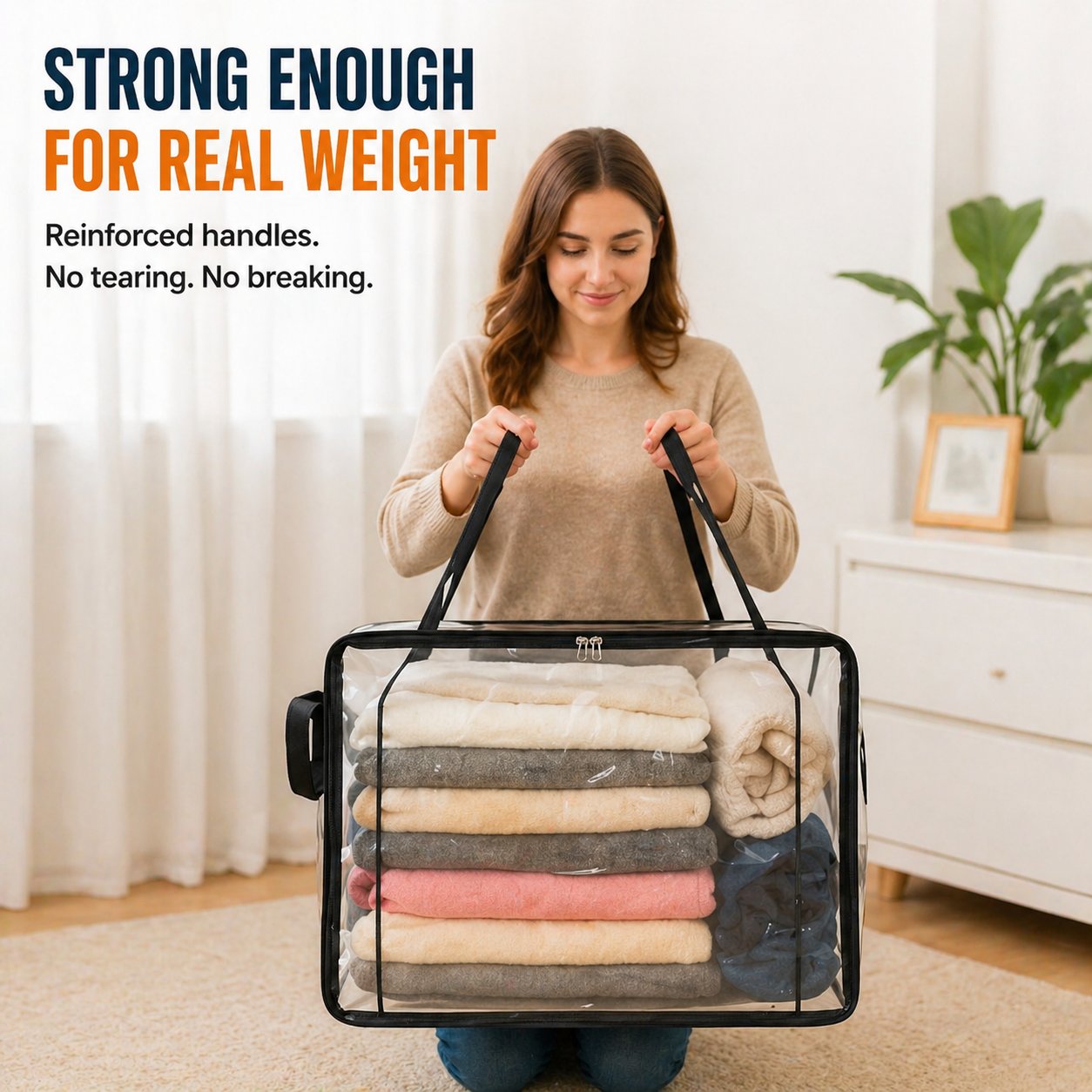 🔥Buy 2 get 1 free today!📦Large Heavy-Duty Thick Plastic Clear Storage Bag for Clothes, Moving & Storage
