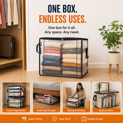 🔥Buy 2 get 1 free today!📦Large Heavy-Duty Thick Plastic Clear Storage Bag for Clothes, Moving & Storage