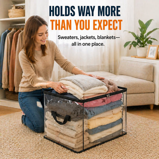 🔥Buy 2 get 1 free today!📦Large Heavy-Duty Thick Plastic Clear Storage Bag for Clothes, Moving & Storage
